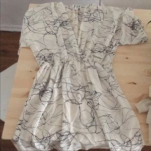 Black and white wrap dress